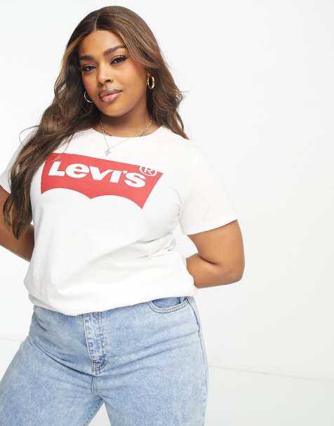 Levi's Plus - T-shirt à logo chauve-souris - Blanc - view 1