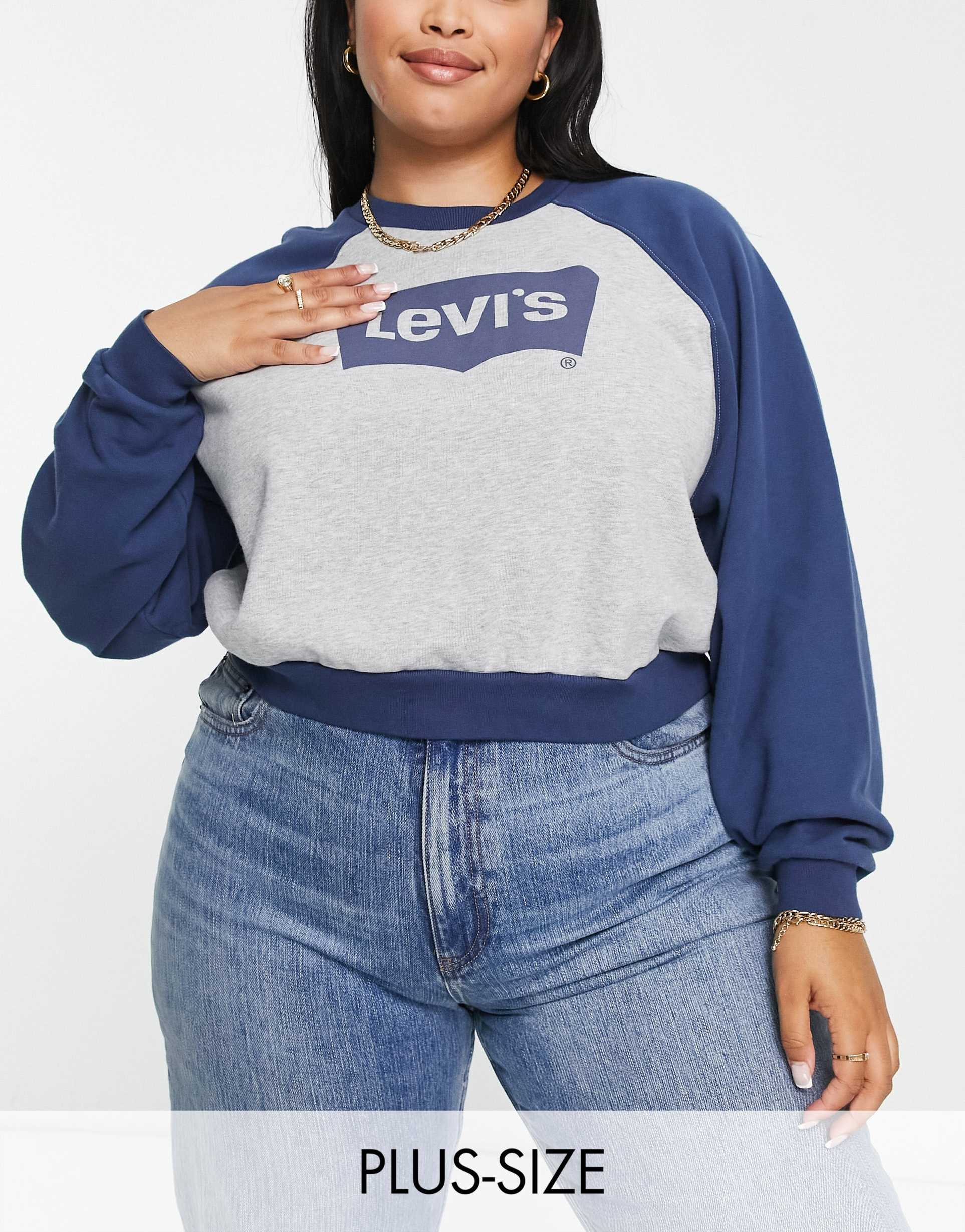Levi's Plus vintage sweatshirt in grey and blue view 2