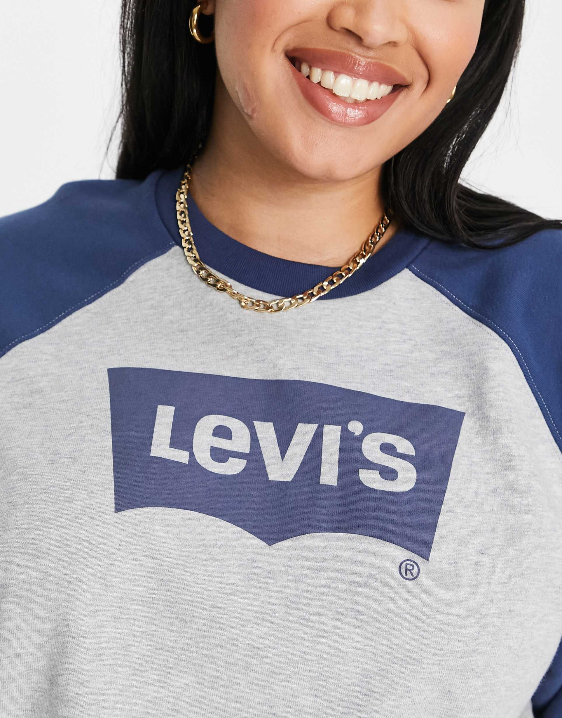 Levi's Plus vintage sweatshirt in grey and blue view 3