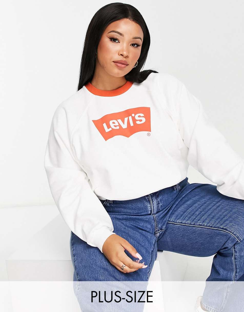 Levi's Plus vintage sweatshirt in white and orange