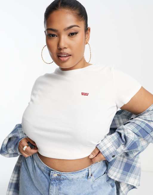Levi's Plus – Vit, liten t-shirt