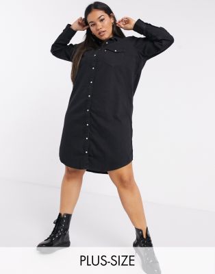 Levi's Plus Western Denim Dress In Black | ModeSens