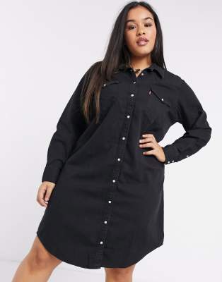 levis black denim dress