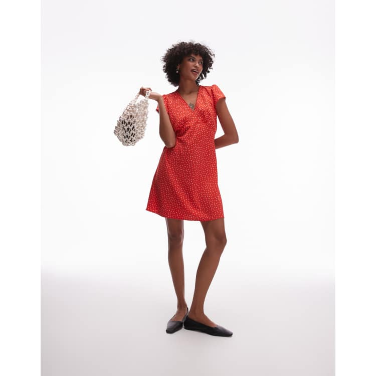 Levi's polka dot mini tea dress in red | ASOS