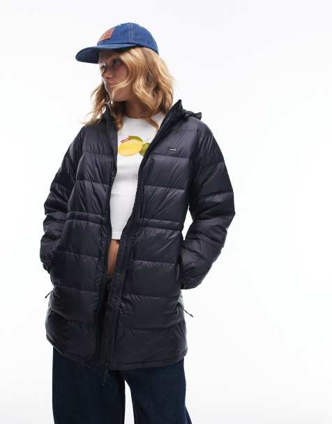 Levi's – Polly – Czarna kurtka ocieplana midi - view 1