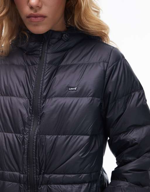 Levi's Polly midi puffer jacket in black, 4 of 4
