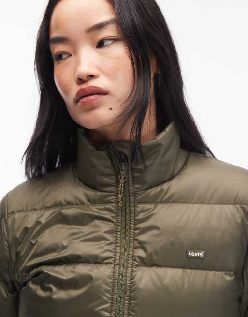 Levi's Polly packable lightweight puffer jacket in khaki, 4 of 4