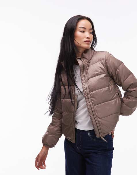 Levi's – Polly – Szarobrązowa łatwa do spakowania kurtka ocieplana - view 1