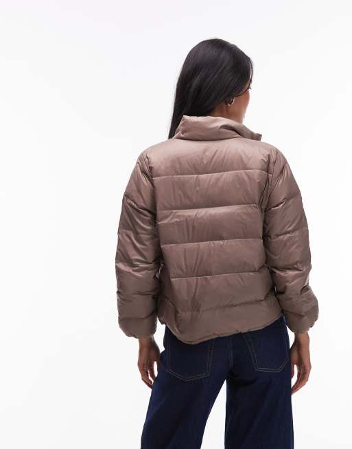Levi's – Polly – Szarobrązowa łatwa do spakowania kurtka ocieplana, 3 z 4