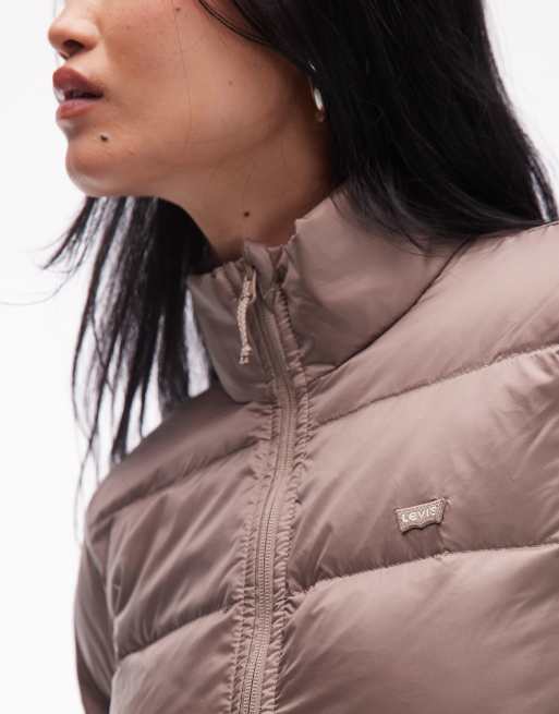 Levi's – Polly – Szarobrązowa łatwa do spakowania kurtka ocieplana, 4 z 4
