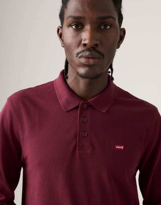 Levi's - Polo de manga larga housemark en morado, 3 de 4