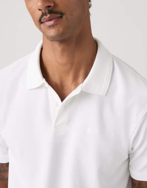 Levi's polo originale teddy a righe bianco, 3 di 4