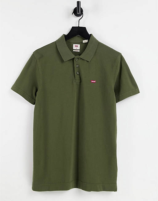 Levi's polo shirt in green with small logo