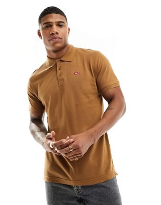 Levi's polo shirt in tan with logo