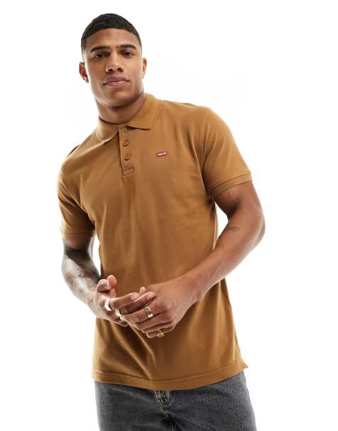 ASOS DESIGN Curve oversized polo T-shirt in brown