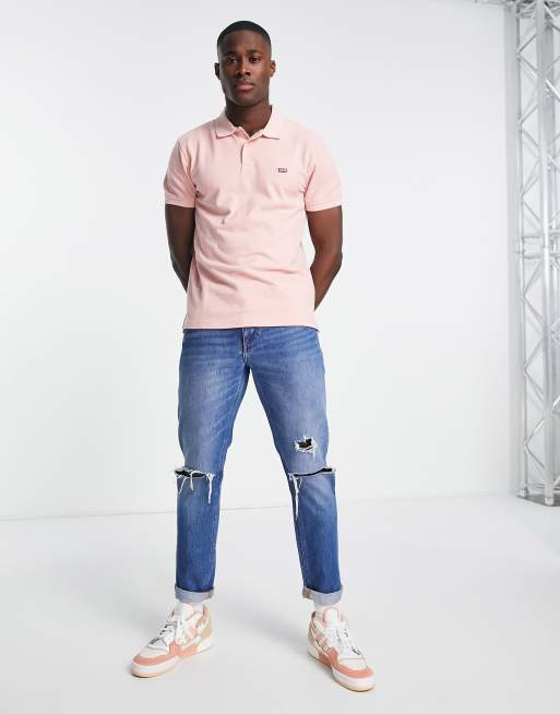 Pink polo hot sale with jeans