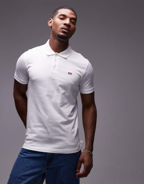 Levi's - Polo van jersey met logo in wit - view 1