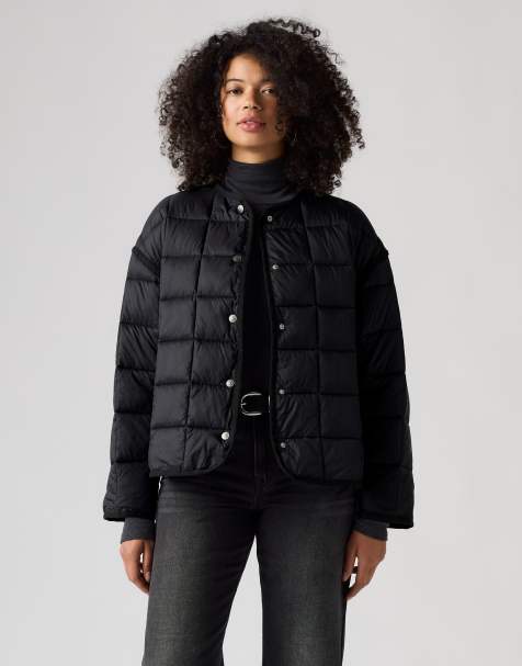 Levi's Poppy quilted puffer jacket in black - view 1