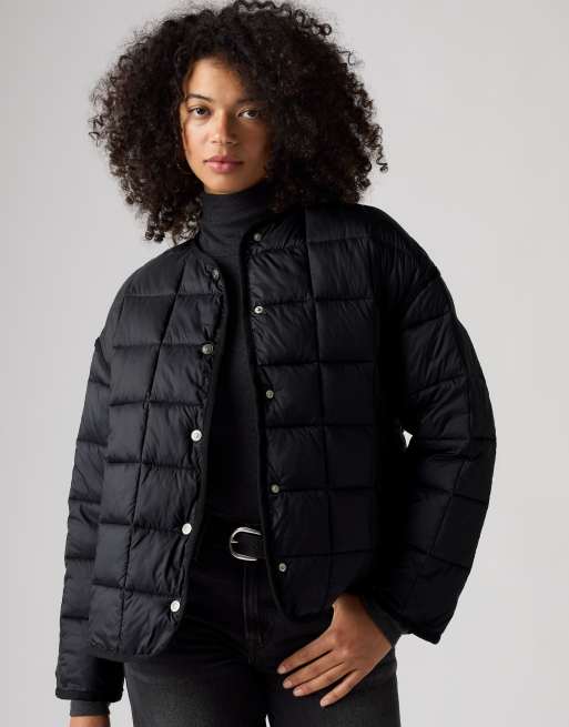 Levi's Poppy quilted puffer jacket in black, 4 of 4