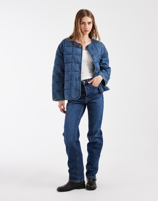 Levi's poppy quilted puffer jacket in blue, 2 of 4