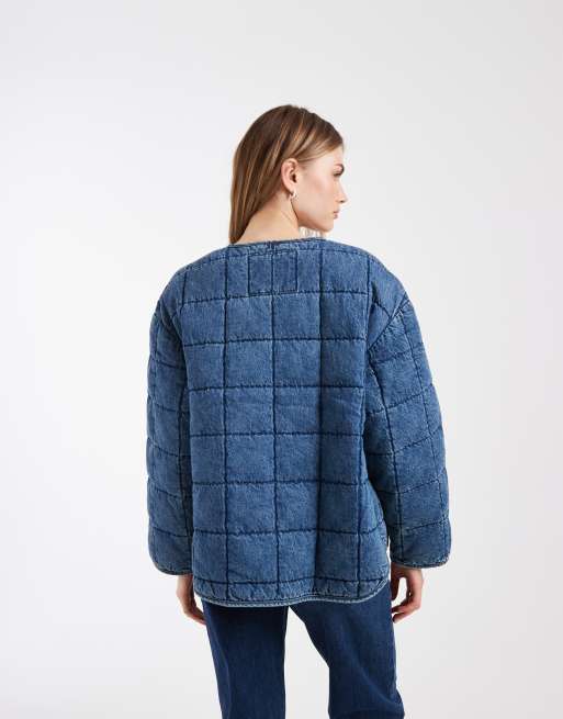 Levi's poppy quilted puffer jacket in blue, 3 of 4