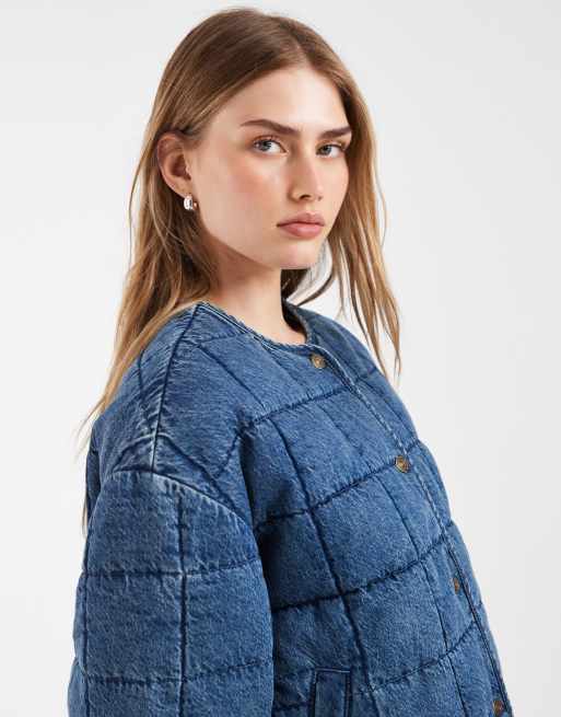 Levi's poppy quilted puffer jacket in blue, 4 of 4