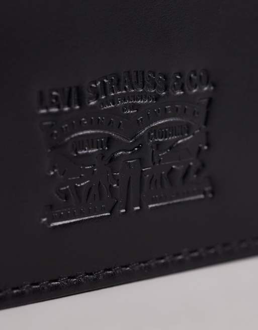 Levi's - Portacarte in pelle nero, 2 di 3