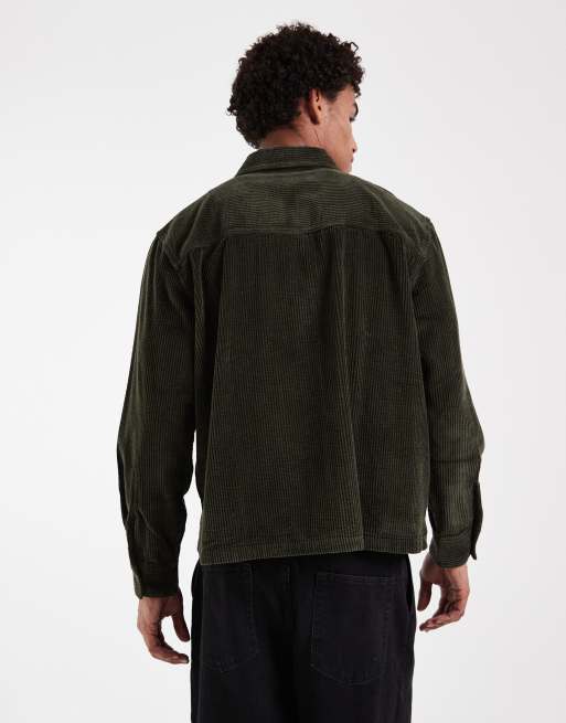 Levi's ports zip up shirt in khaki, 2 of 5