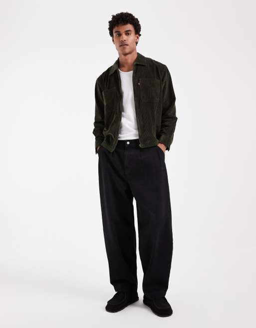 Levi's ports zip up shirt in khaki, 3 of 5