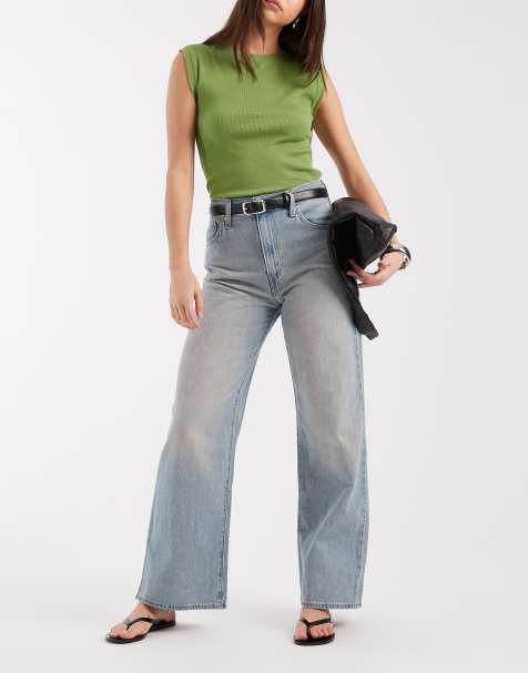 Levi's - Posede jeans med indsyet talje i blå syrevask - view 1