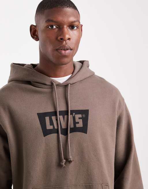 Levi's premium batwing logo hoodie in khaki green, 2 of 5