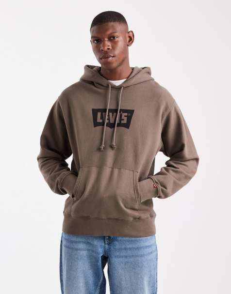 Levi's – Premium – Kakigrön huvtröja med rundad logga - view 1