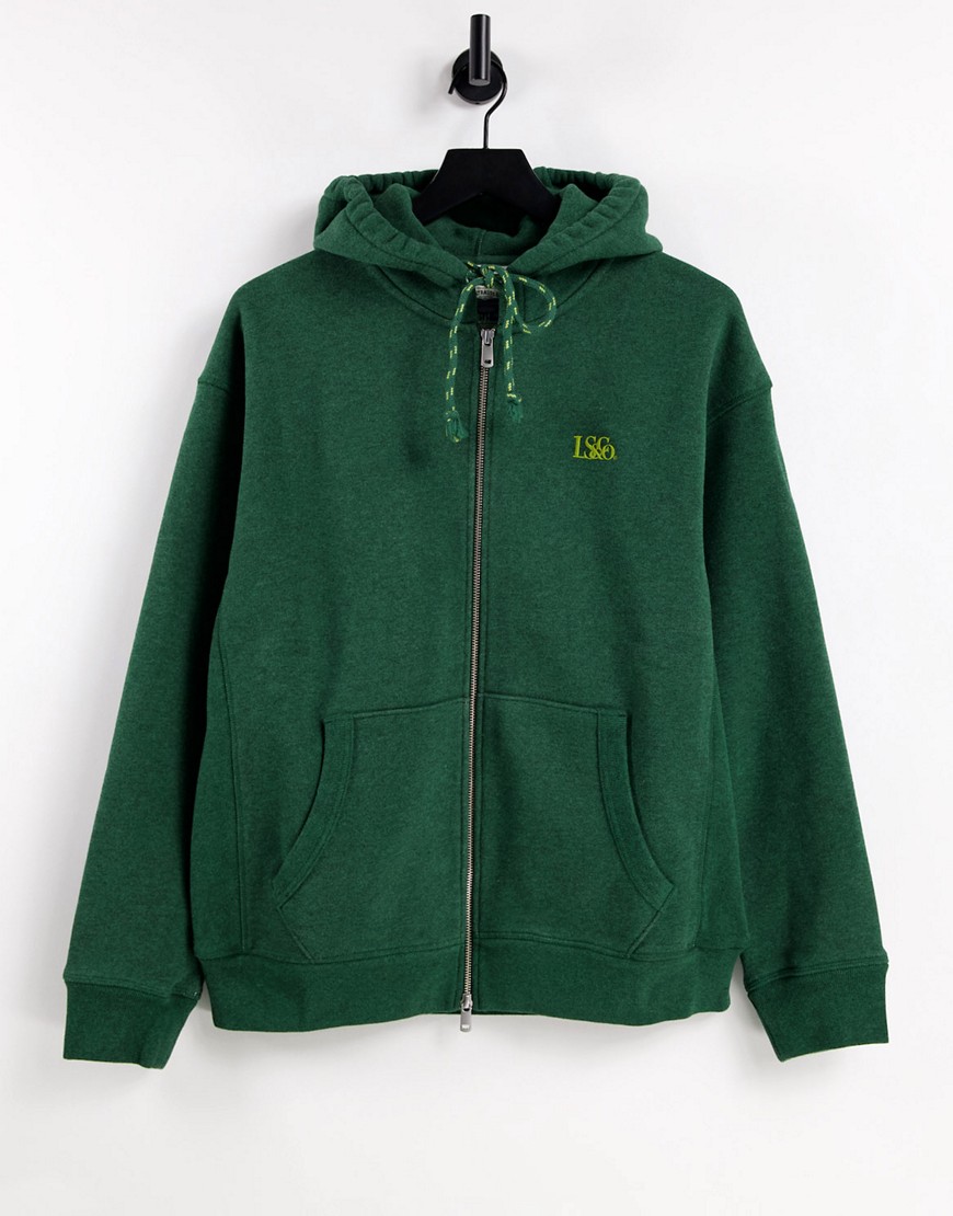 Levi's - Premium zwaargewicht hoodie met ritssluiting-Groen