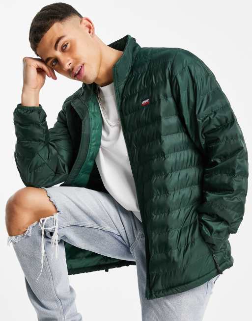 Levi's presidio packable puffer jacket in green | ASOS