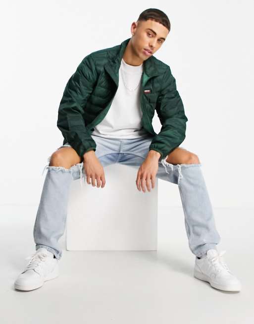 Levi's presidio packable puffer jacket in green | ASOS