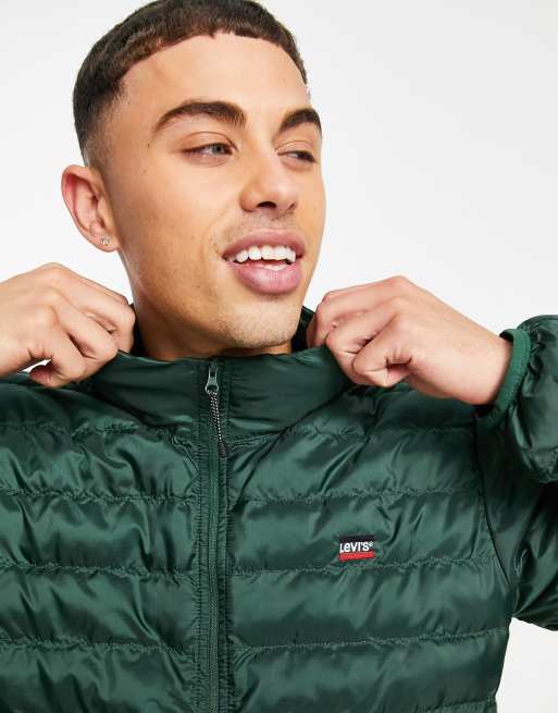 Green packable clearance down jacket