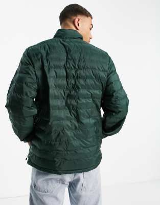 green packable puffer jacket