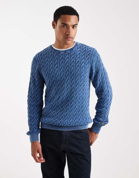 Levi's – Presidio – Strickpullover mit Zopfmuster in Indigo-Blau - view 1