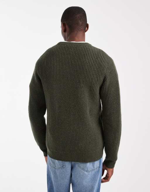 Levi's – Presidio – Strukturierter Strickpullover in Dunkelgrün, 3 von 5