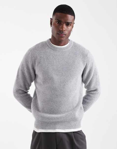 Levi's – Presidio – Strukturierter Strickpullover in grau meliert - view 1