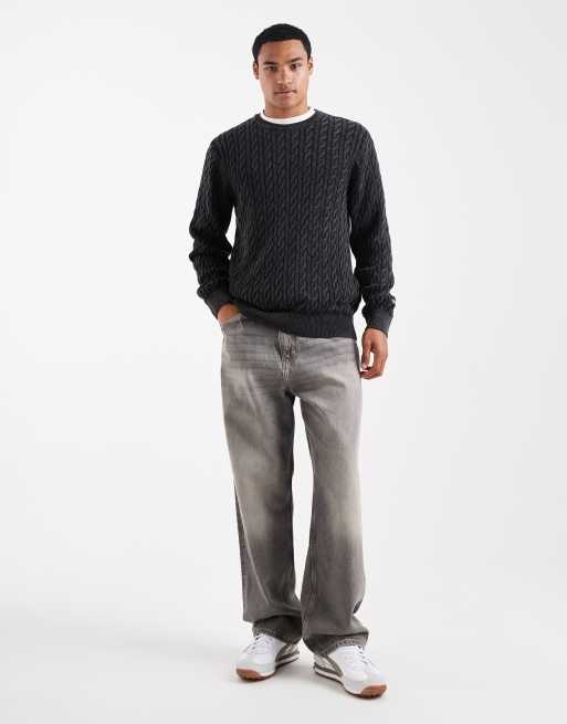 Levi's – Presidio – Svart, kabelstickad tröja, 2 av 5