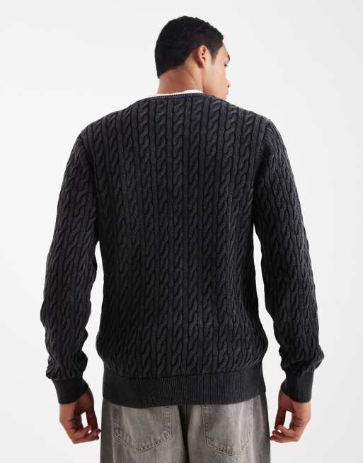 Levi's – Presidio – Svart, kabelstickad tröja, 3 av 5
