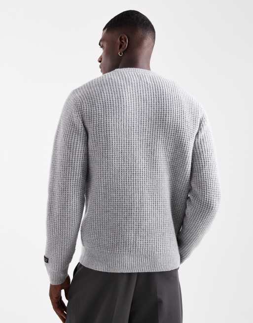 Levi's presidio texture knit jumper in grey marl, 3 of 5