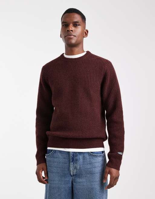 Levi's presidio texture knit sweater in brown heather