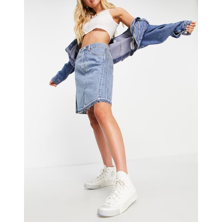 Levi s Pride denim skirt in mid wash ASOS