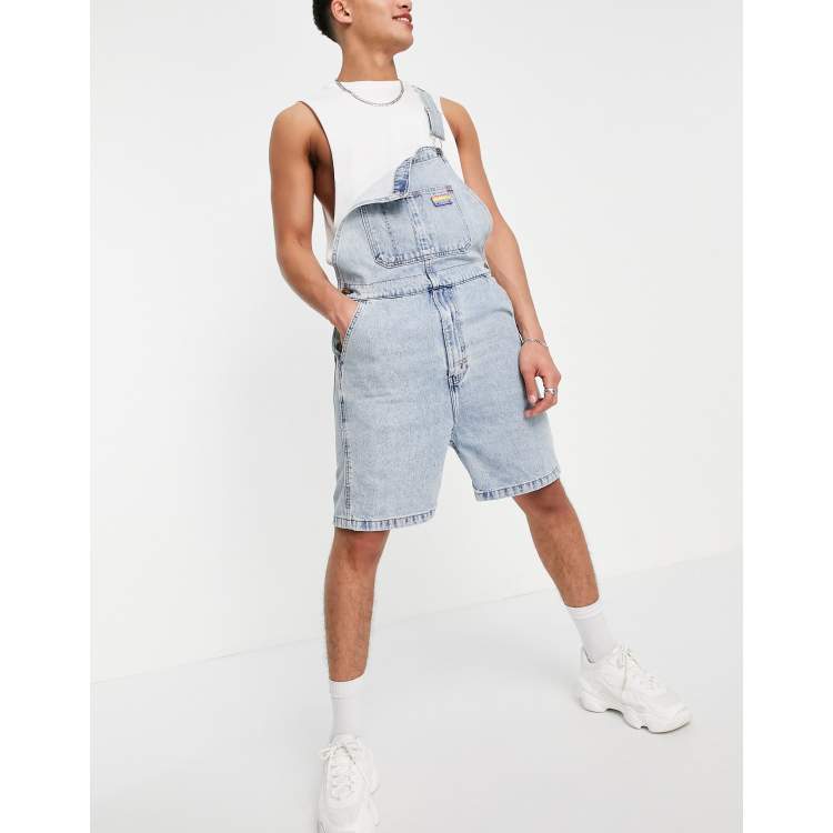 denim dungaree shorts