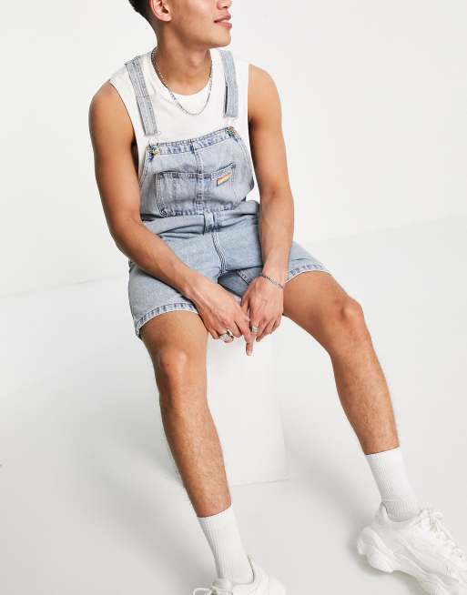 Levi's Pride liberation denim dungaree shorts in thanks marsha light wash |  ASOS