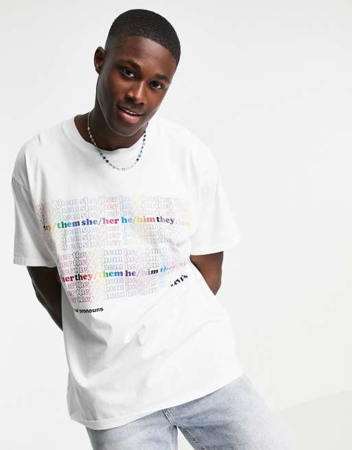 Levi's - Pride - Liberation multi - T-shirt met roadtrip print in wit