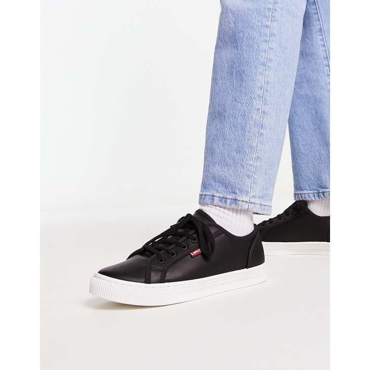 Black and clearance white levi shoes