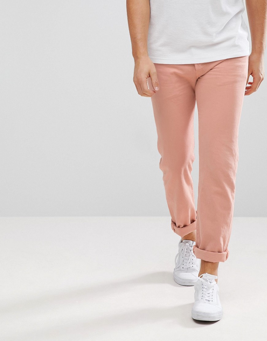 Levi's — Pudderfarvede originale 501 jeans-Pink